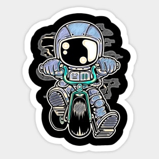 Astronaut Biker • Funny And Cool Sci-Fi Cartoon Drawing Design Great For Any Occasion And For Everyone Sticker